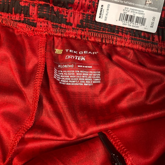 Lot of 2 Shorts Dry Tek Gear XL 18 / 20 NWT New With Tags Blue Red - Picture 4 of 7